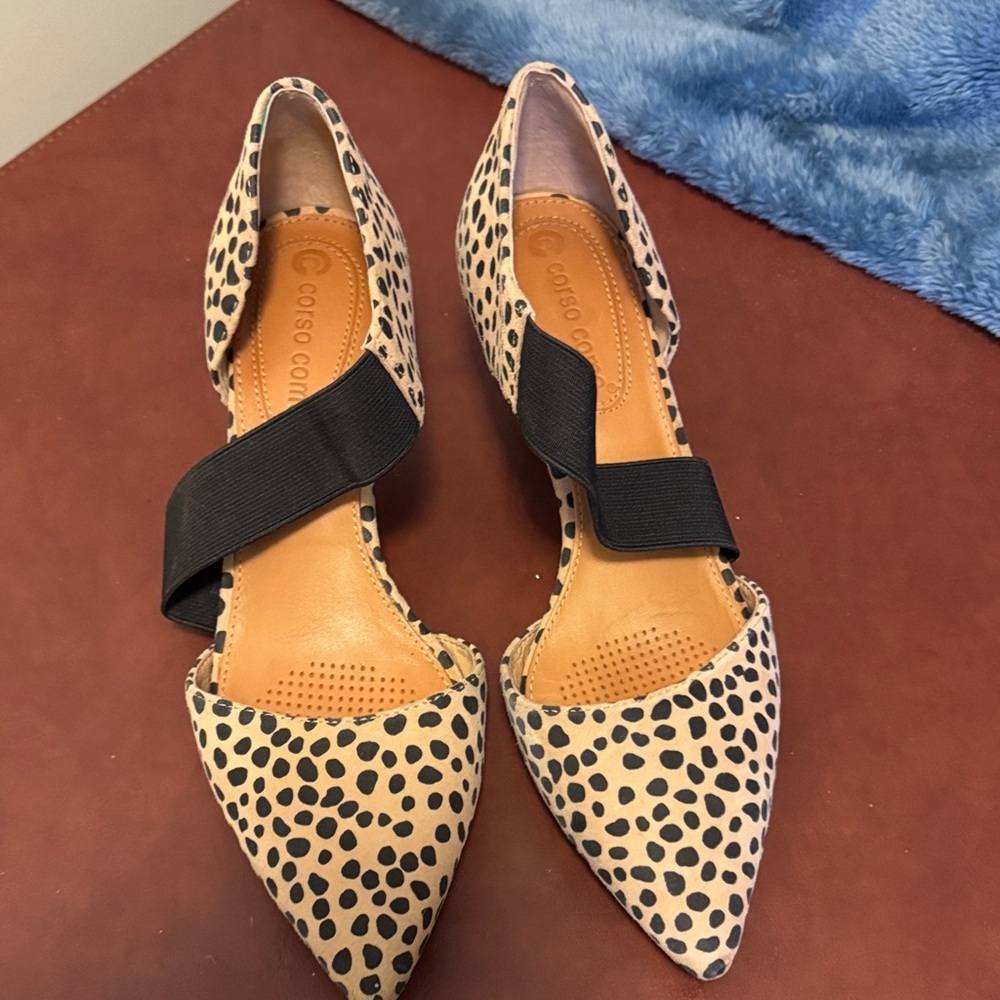 Corso Como Black and Cream Polka Dot Heels